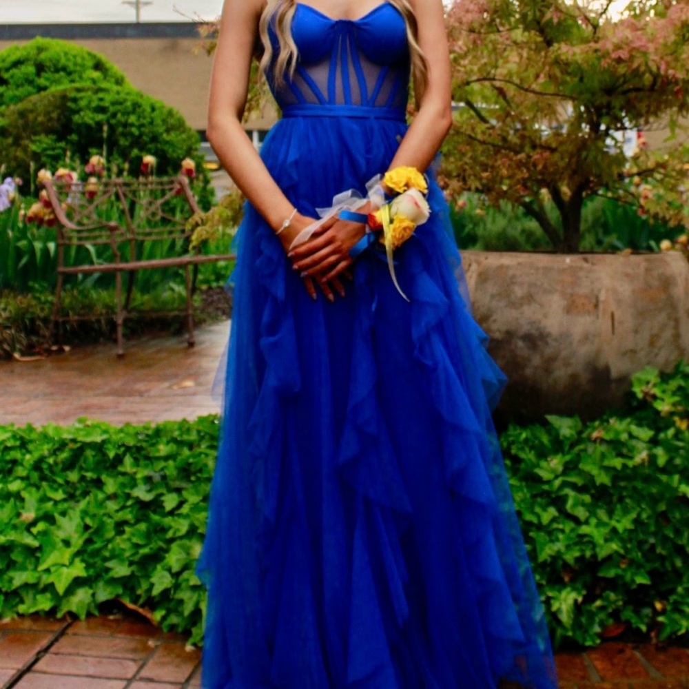 Blondie Nites Blue Prom Dress